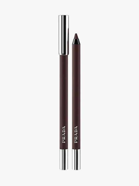 Prada Beauty Pradalines Durable Gliding Eyeliner Pencil in Wood in branded component on a light gray background