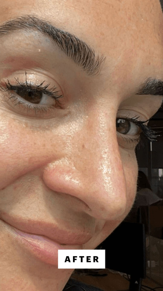 Wohlner after applying the Tower28 Make Waves Mascara